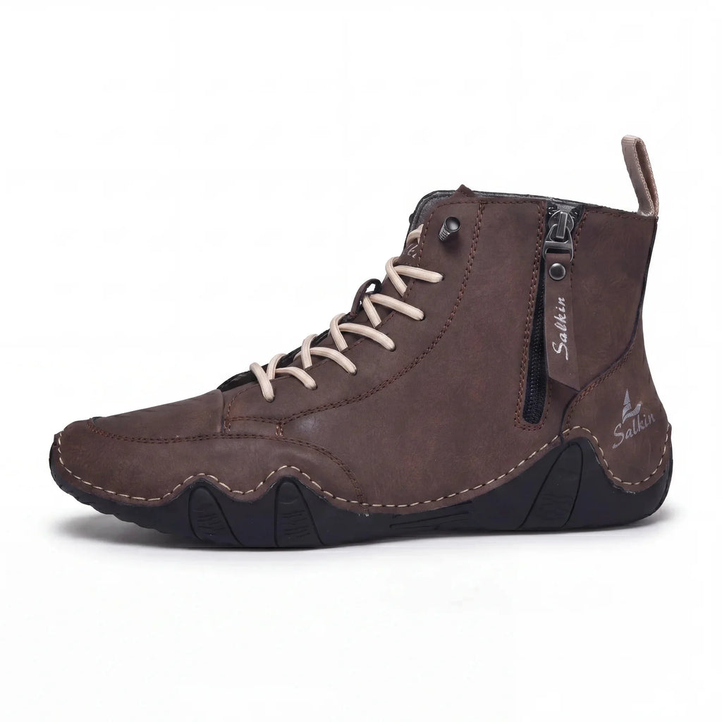 Chaussures Pieds-Nus Zippées Zero-Drop Cuir Vegan Déperlantes